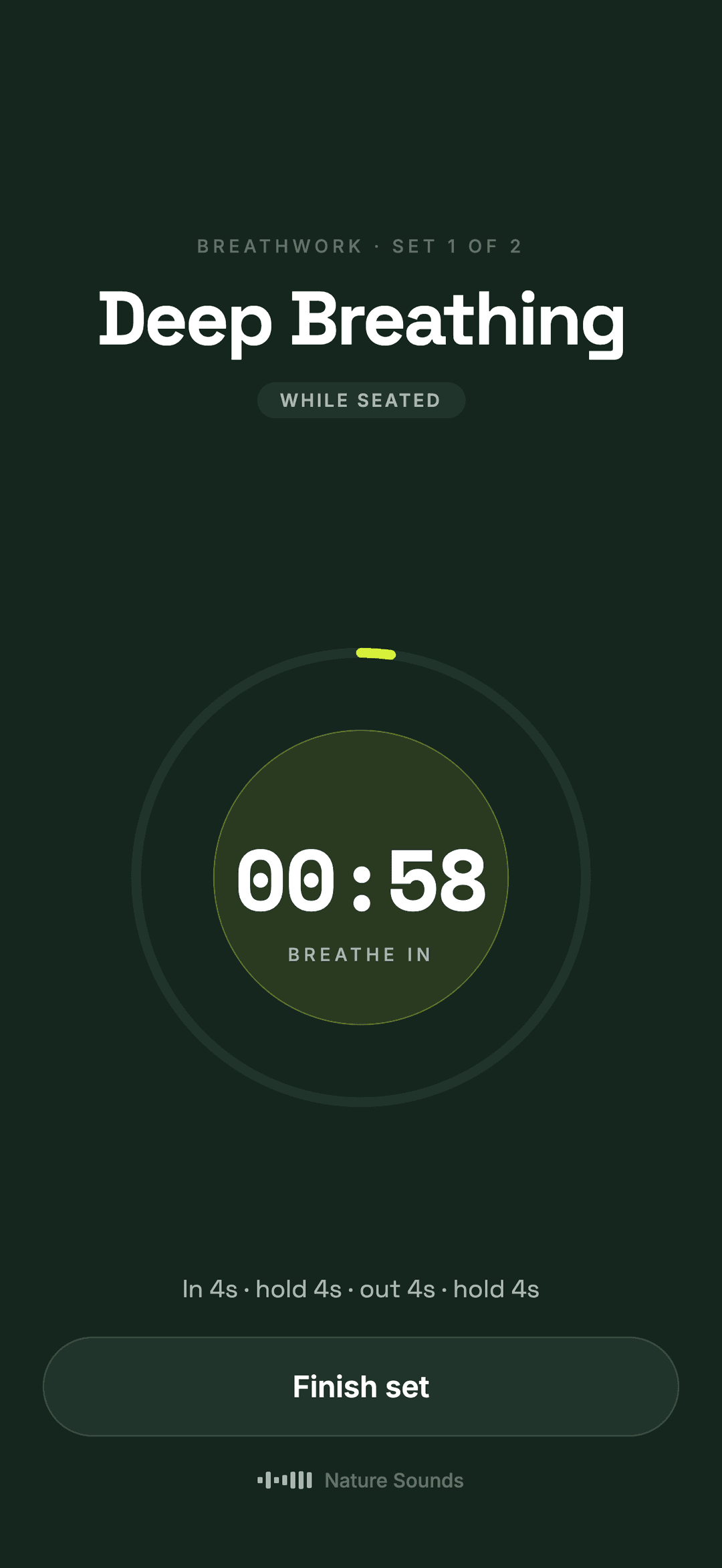 Guided breathing with the expanding ring